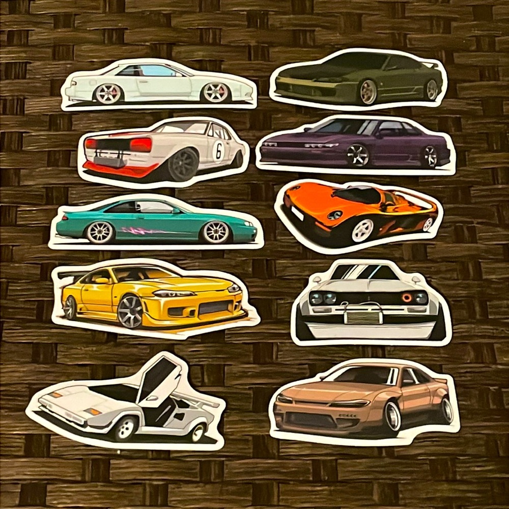 NEW JDM Lot of 10 modified car Stickers
